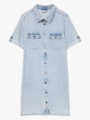 Vero Moda Jennie Short Sleeve Short Denim Dress Light Blue Denim