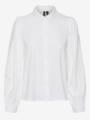 Vero Moda Ani Long Sleeve Frill Shirt Snow White