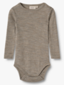 Wheat Wool Silk Body Long Sleeve Lucca Khaki Melange