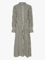 Y.A.S Kaya Long Sleeve Long Shirt Dress Birch Black Stripes